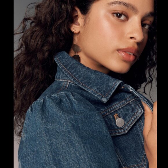 Brand New Pilcro Puff-Sleeve Denim Jacket - Picture 2 of 14